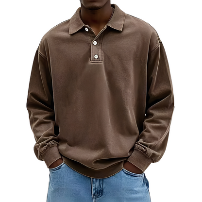 Chris - T-shirt classique à manches longues épaisses pour hommes