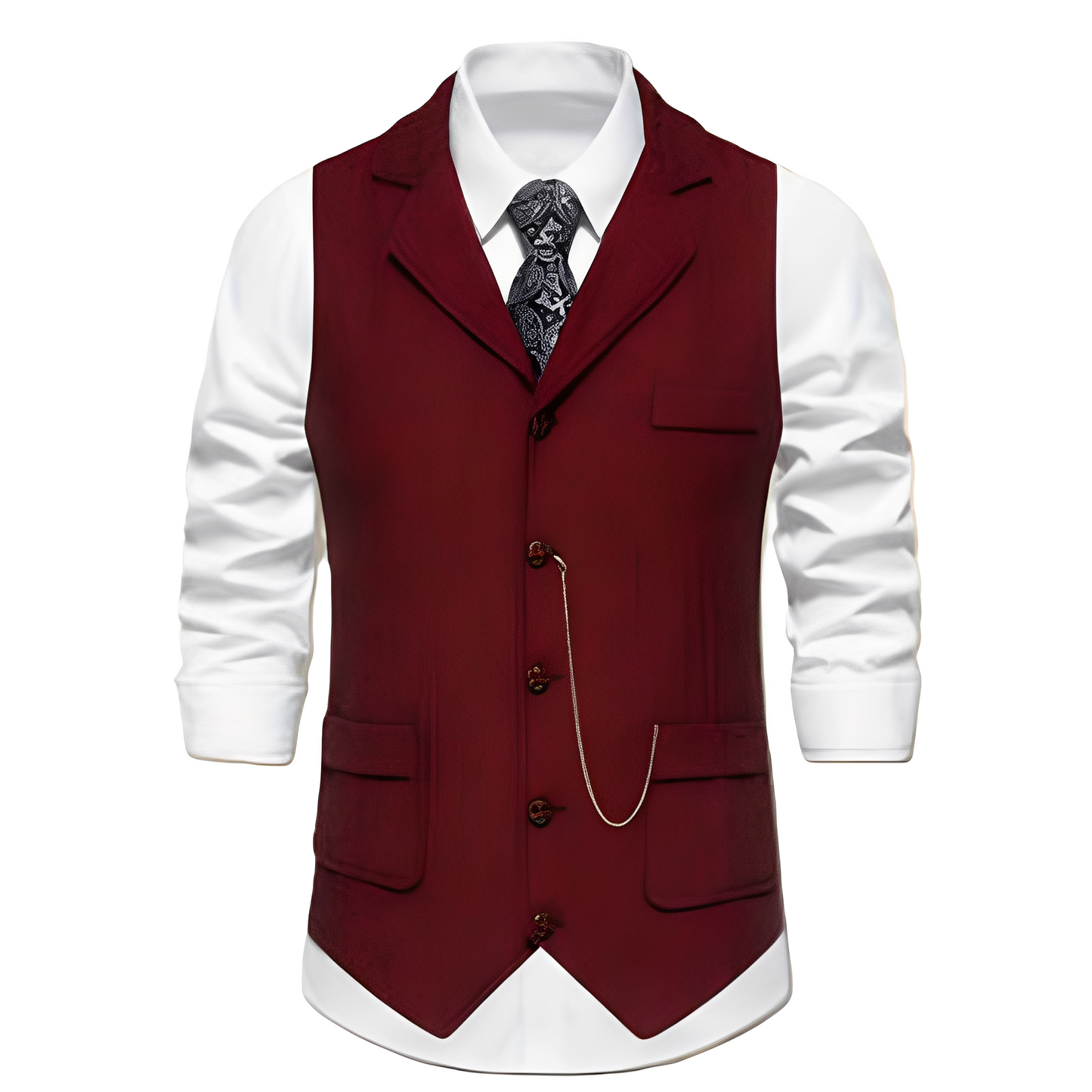 Luther - Klassische Herrenweste mit Fischgrätenmuster