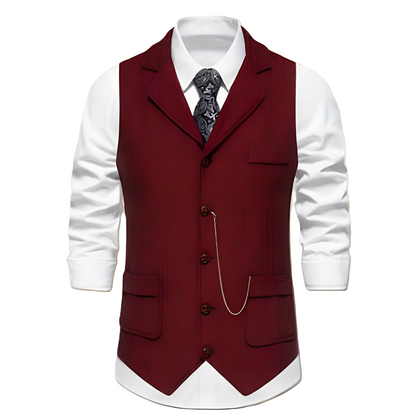 Luther - Klassische Herrenweste mit Fischgrätenmuster