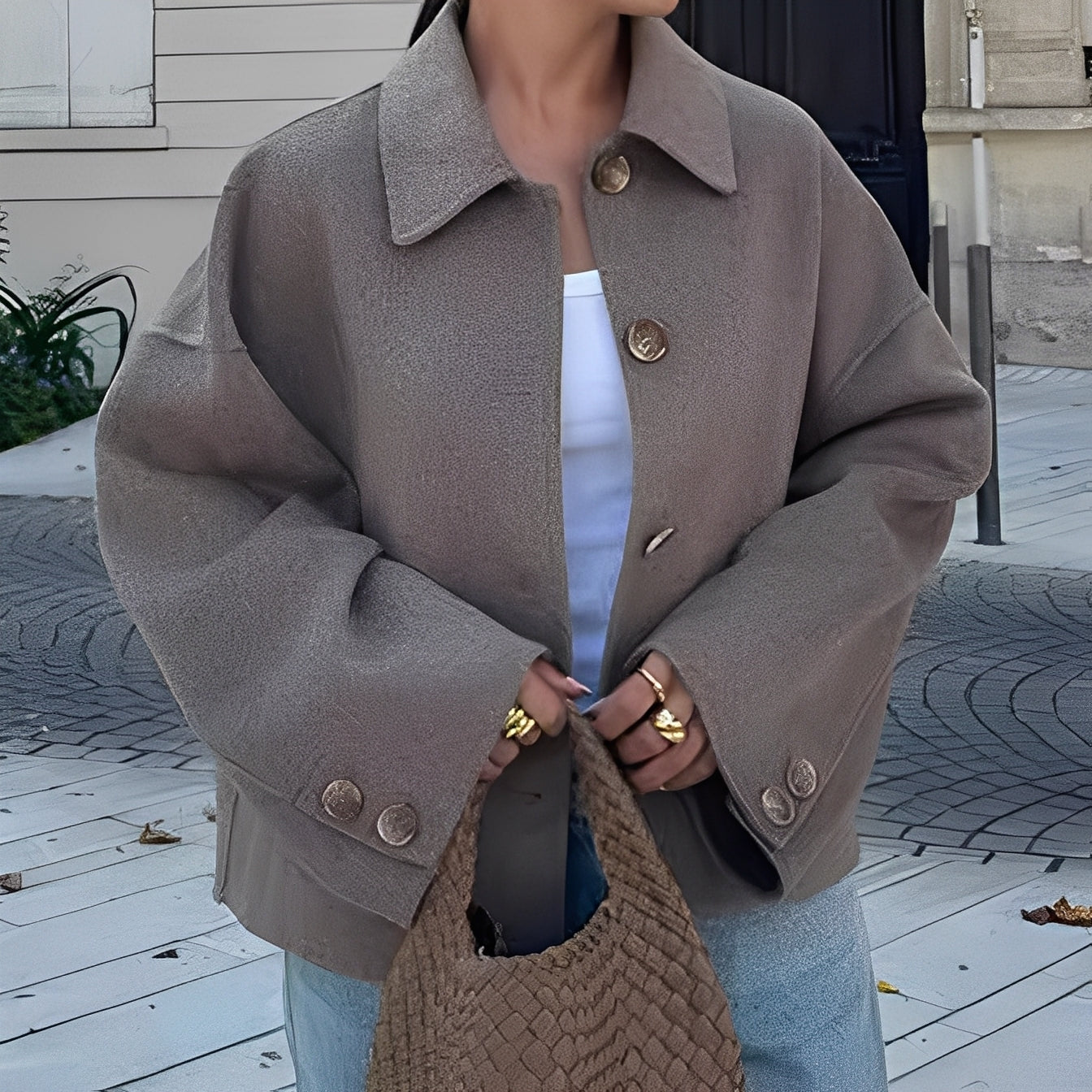 Patricia - Veste femme chic avec revers décontracté