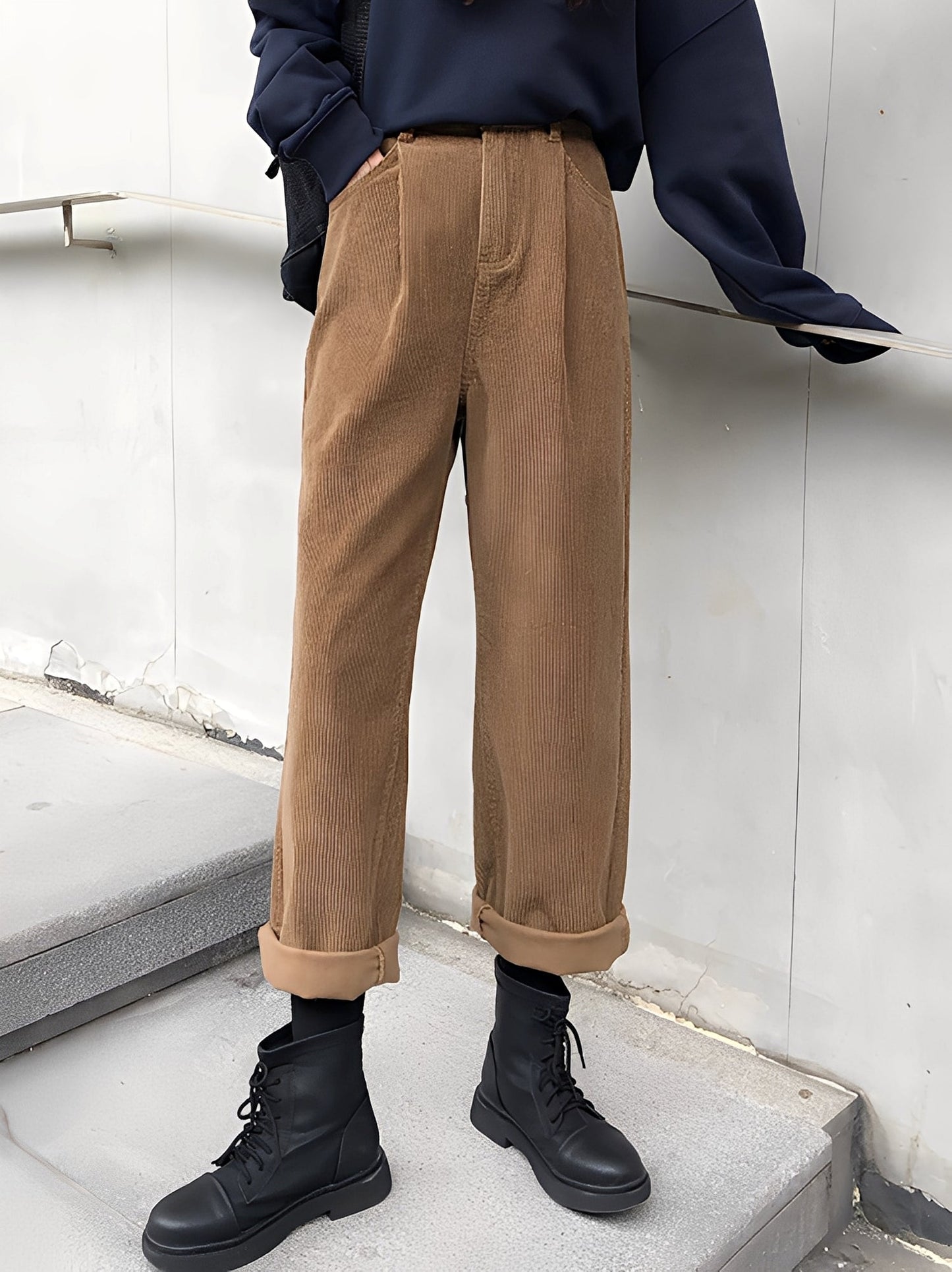 Shelbie - Locker cut corduroy pants for women in classic style