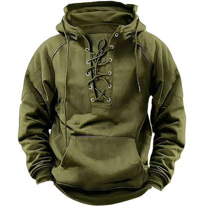 Rodney - Men's Hoodie with Subtle Lacing