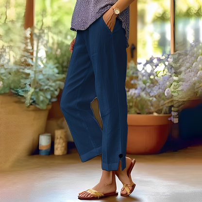 Kassia - Wygodne letnie spodnie dla kobiet z lnu