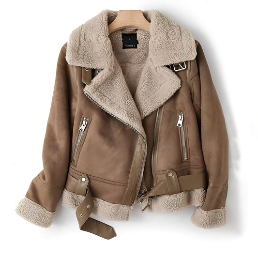 Serrena - Bequem warme Damenlederjacke