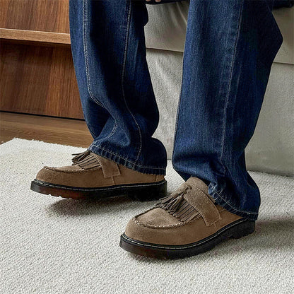Milton - Men's suede loafers with tassels in modern design