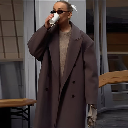 Veronica - Manteau long pour femme, élégant et décontracté, coupe ample