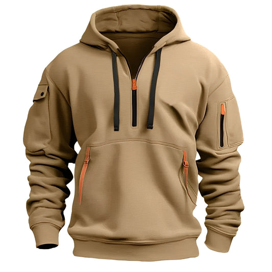 Norton - Eleganter Herren-Hoodie mit halbem Zipper