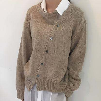 Arianna - Lockere Damen-Kaschmirjacke mit Knöpfen