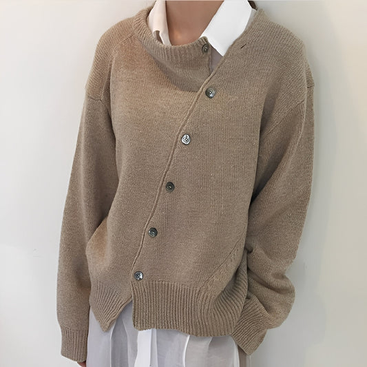 Arianna - Lockere Damen-Kaschmirjacke mit Knöpfen