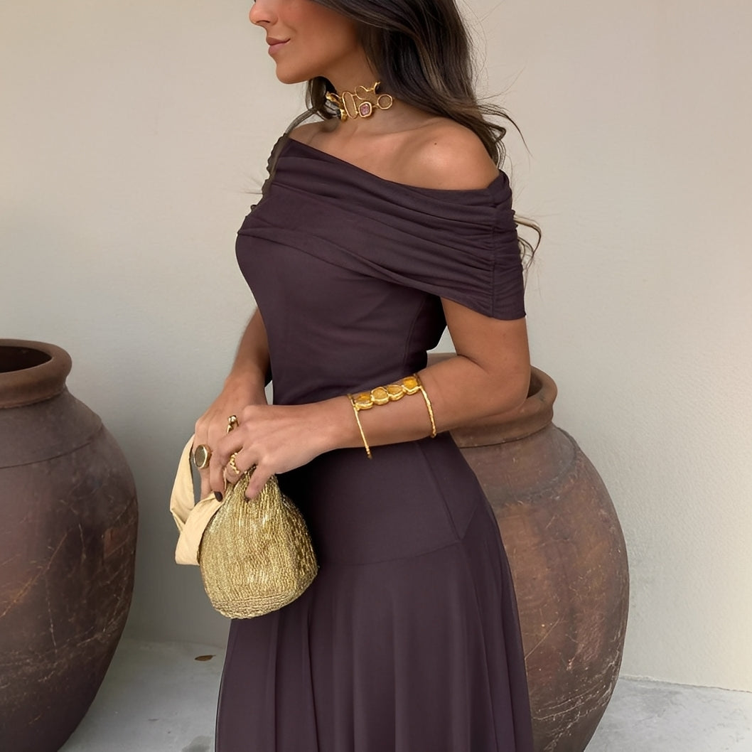 Eunice - damska sukienka maxi z szlachetnej siateczki