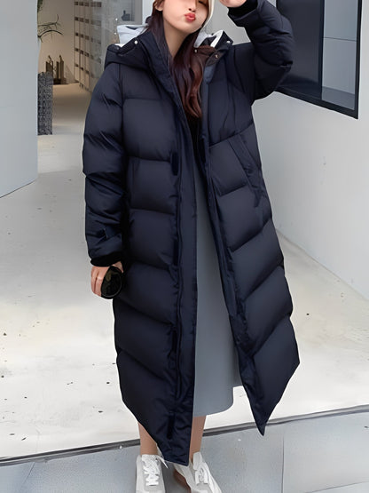 Hazel - Veste à capuche longue élégante pour femme