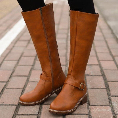 Marisa – bottes en cuir à talon bloc