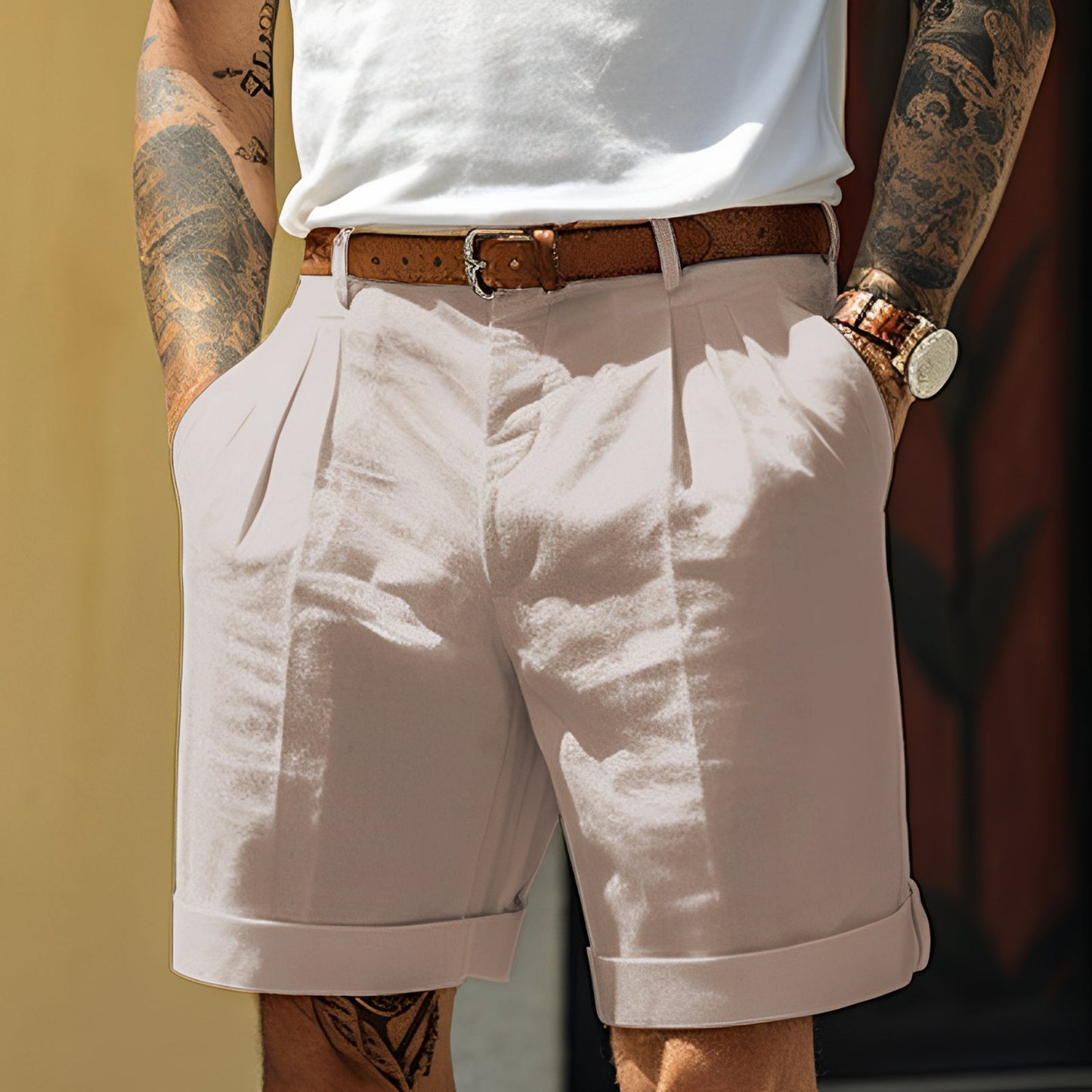 Adrian - Weit geschnittene Herren-Shorts im geraden Design