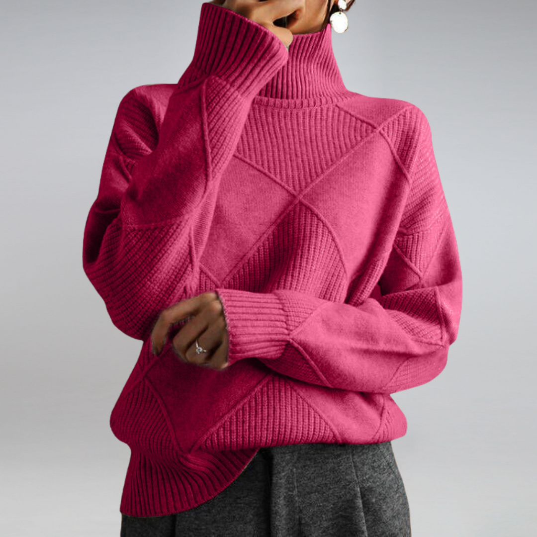Ashlie - Bequemer, warmer Damenpullover mit Rollkragen