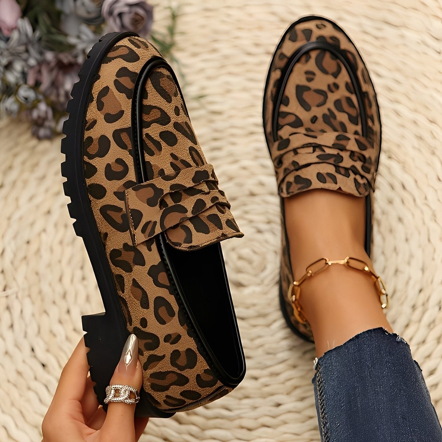 Camélia - Scarpe da donna alla moda con motivo leopardato