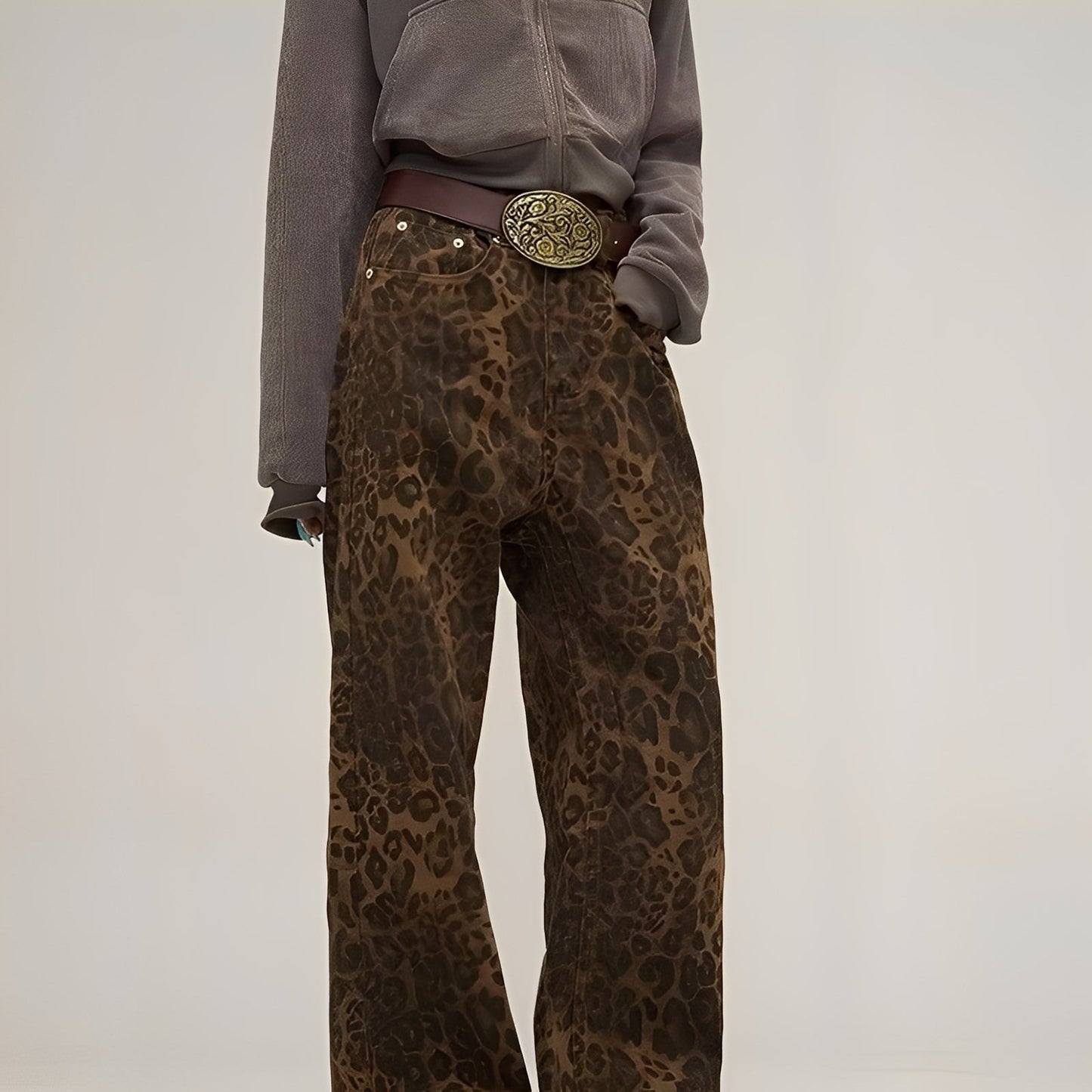 Felecia - Fashionable Printed Baggy Jeans for Women