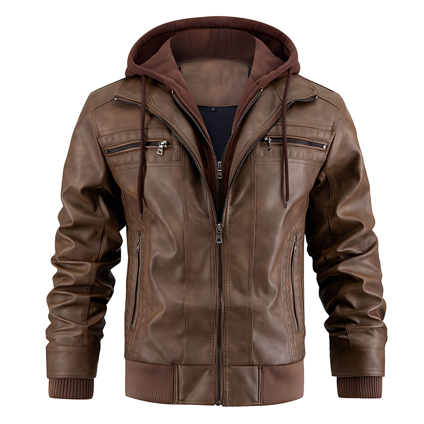 Everard - Classic Men's Motorcycle Jacket with Hood