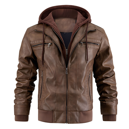 Everard - Classic Men's Motorcycle Jacket with Hood