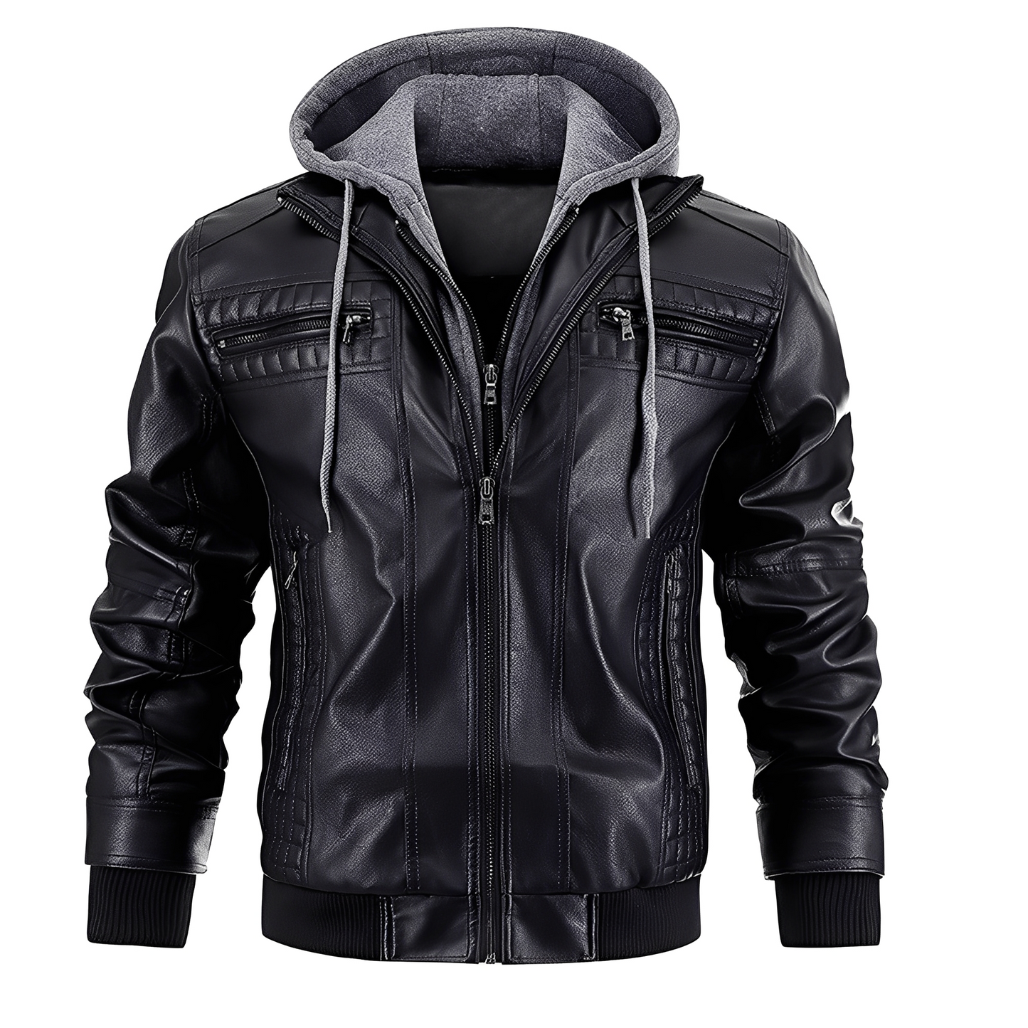 Morley - Veste en cuir classique pour homme avec capuche