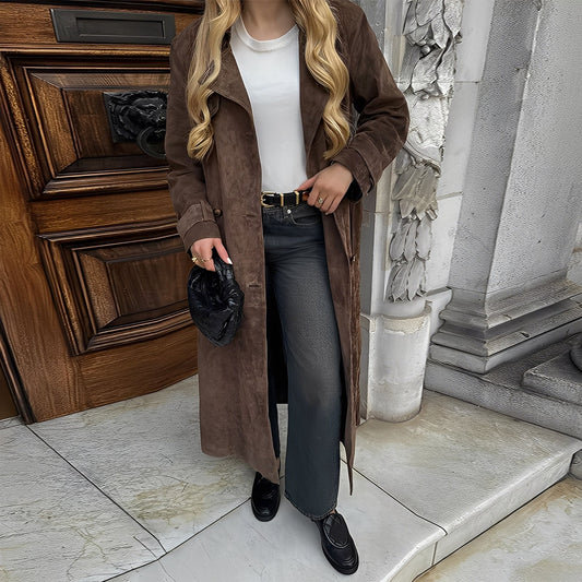 Katrina - Elegant women's coat with double row of buttons