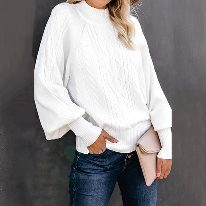 Jemima - Stylowy, luźno skrojony damski sweter z golfem