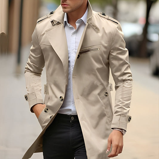 Ansel - Eleganter Herren-Trenchcoat mit Kragen