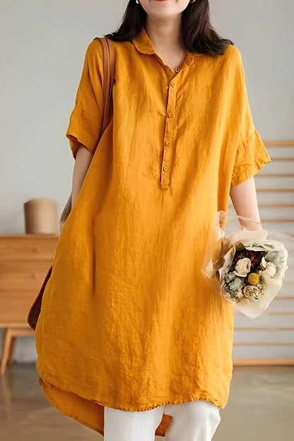 Krystina - Robe décontractée en lin pour femmes