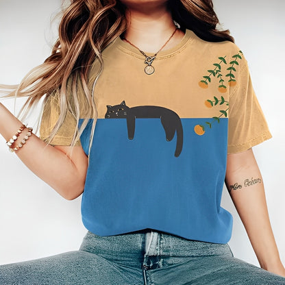 Alvina - Luźna damska koszulka z nadrukiem