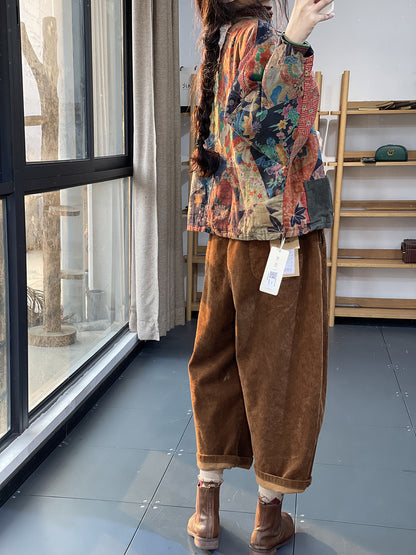 Charisse - Klassischer Damenmantel im ethnischen Design mit Taschen