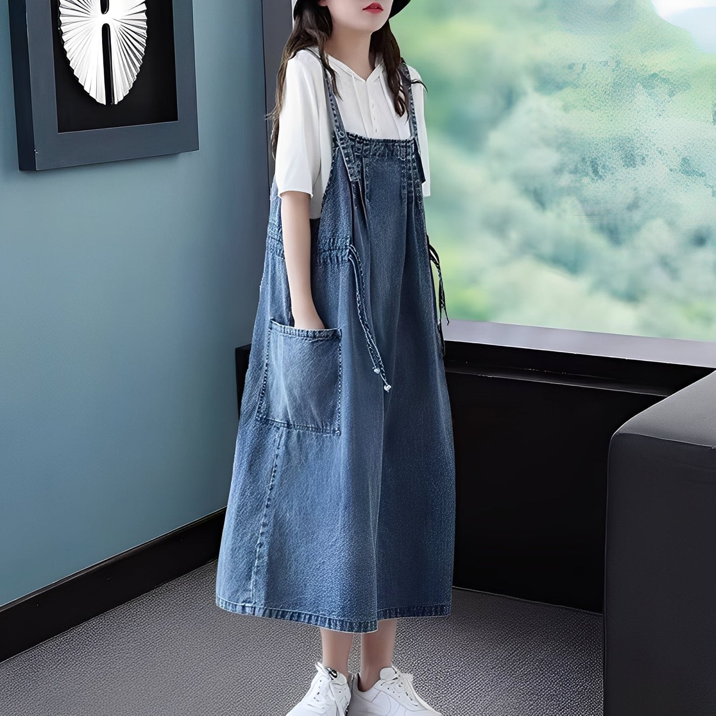 Kelsey - Freizeit-Denimkleid mit Taschen für Frauen