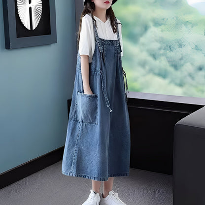 Kelsey - Freizeit-Denimkleid mit Taschen für Frauen