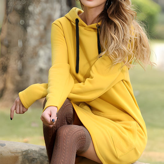 Glenna - Langes, lockeres Damenkapuzenkleid