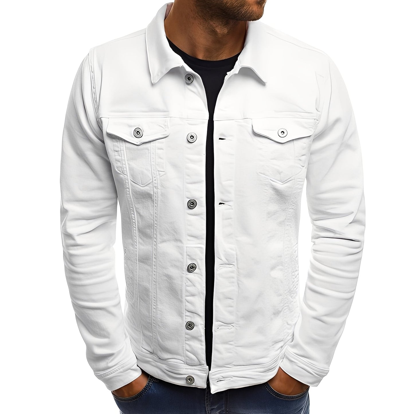 Steven - Stylowa kurtka jeansowa z kieszeniami dla mężczyzn