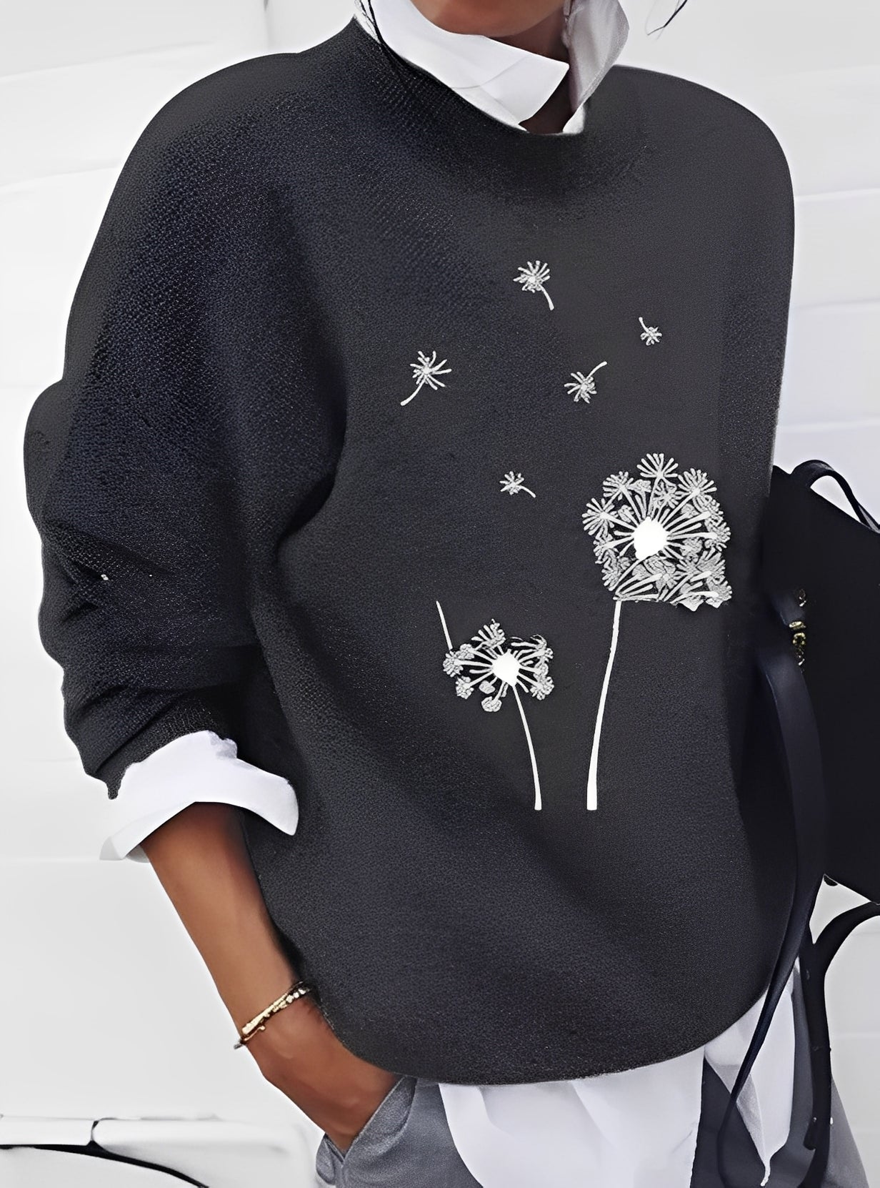 Milly - Stilvoller, locker geschnittener Damenpullover mit Muster