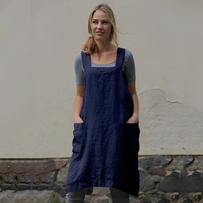 Mozelle - Damen-Schürzenkleid im legeren Stil mit Taschen