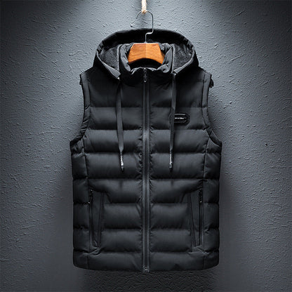 Davin - Modern fleece vest for men with hood