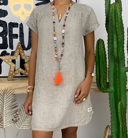 Ellia - Bequemes Sommerkleid mit kurzen Ärmeln für Damen