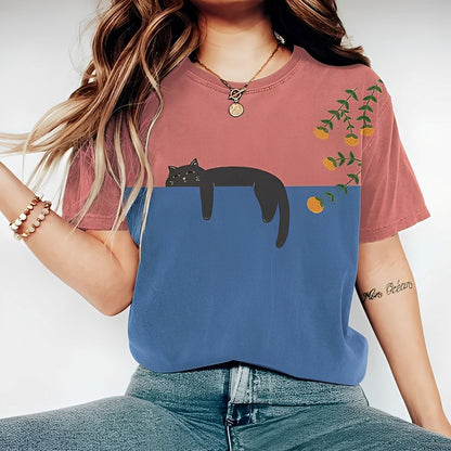 Alvina - Luźna damska koszulka z nadrukiem