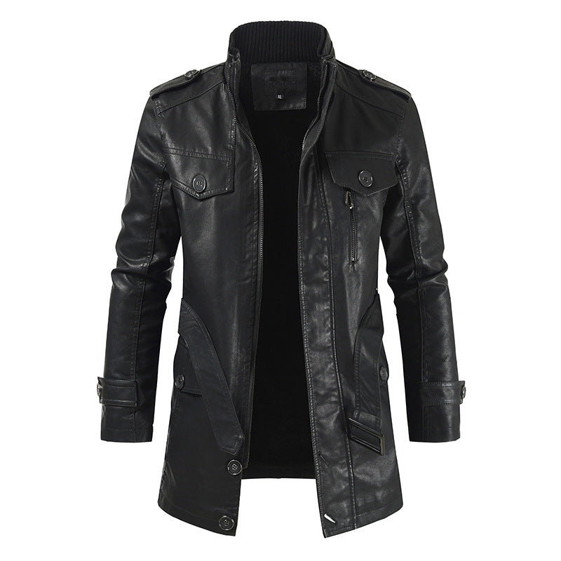 Howard - Vintage-Leder-Trenchcoat für Herren