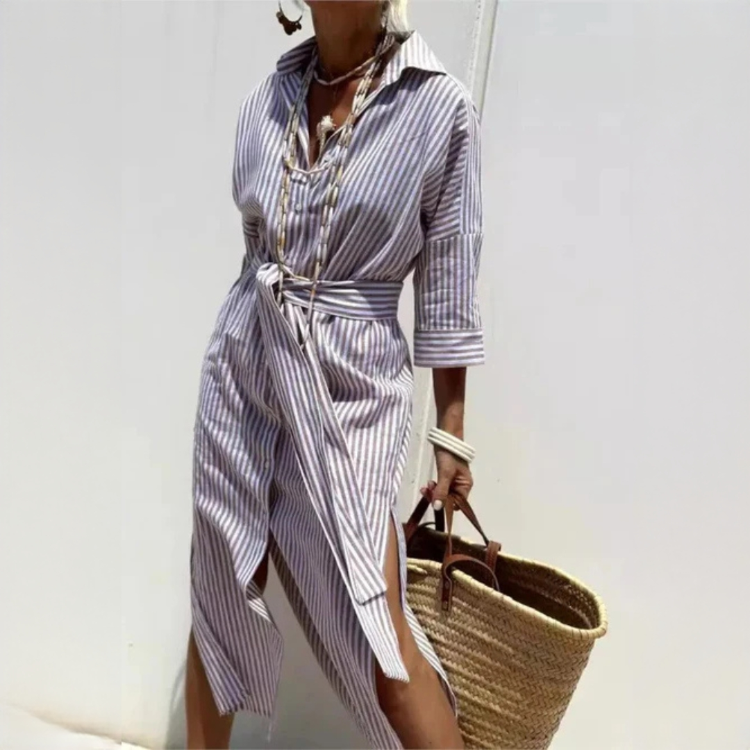 Jonah - Klassisches Damen-Hemdkleid mit Streifen