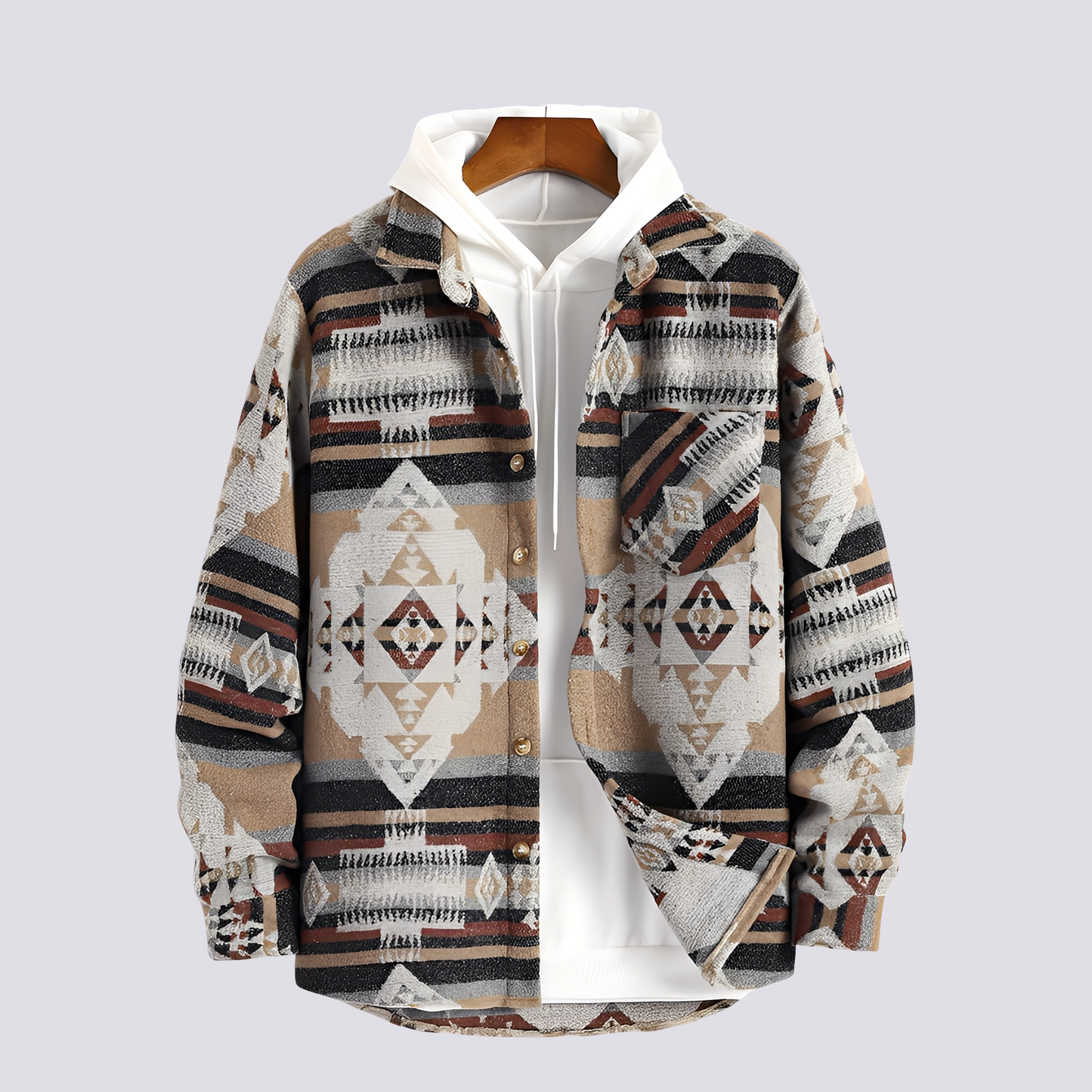 Gerrard - Vintage-Druck Herren-Hemdjacke