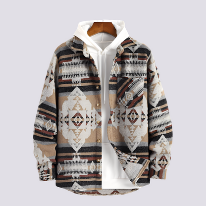 Gerrard - Vintage-Druck Herren-Hemdjacke