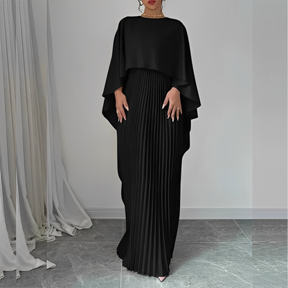 Marilou - Elegantes Damenkleid mit plissiertem Umhang