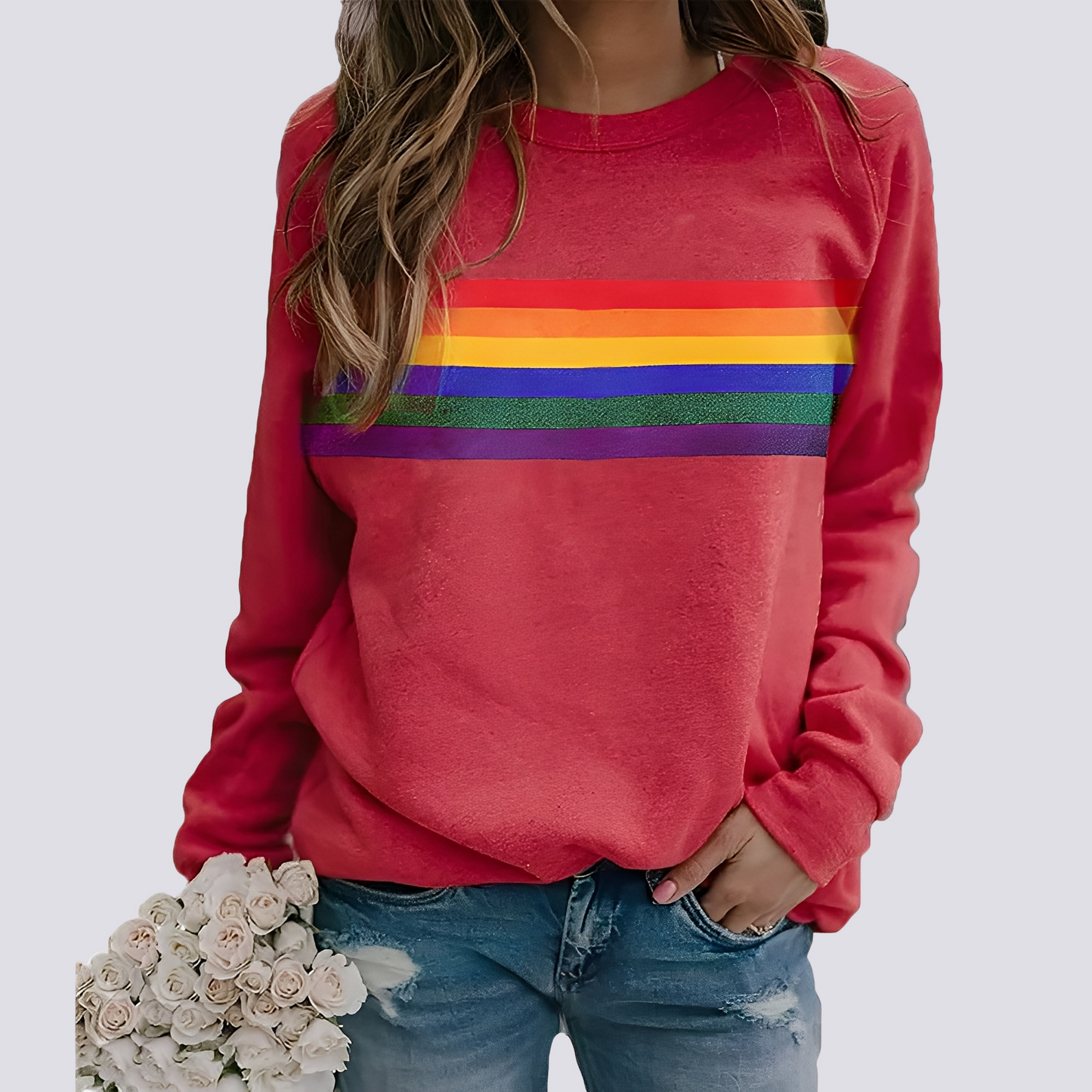 Roseann - Stylový dámský svetr s vícebarevným vzorem