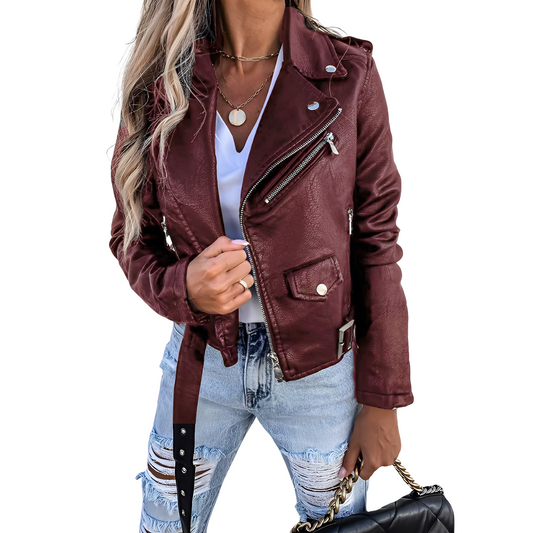 Tiana - Retro-Bikerjacke für Damen mit Reißverschluss