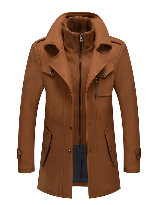 Gareth - Elegant two-layer men's trench coat