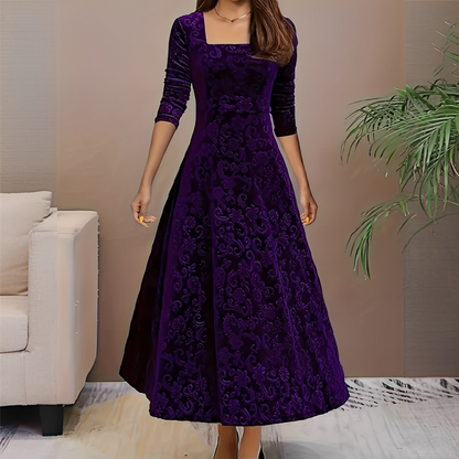 Malvina - Elegantes Damenkleid mit eckigem Ausschnitt