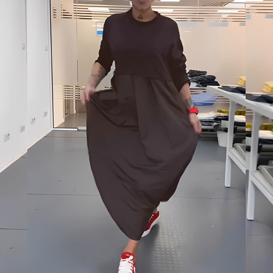 Gisèle - Damenkleid mit Rundhalsausschnitt und lässigem Schnitt