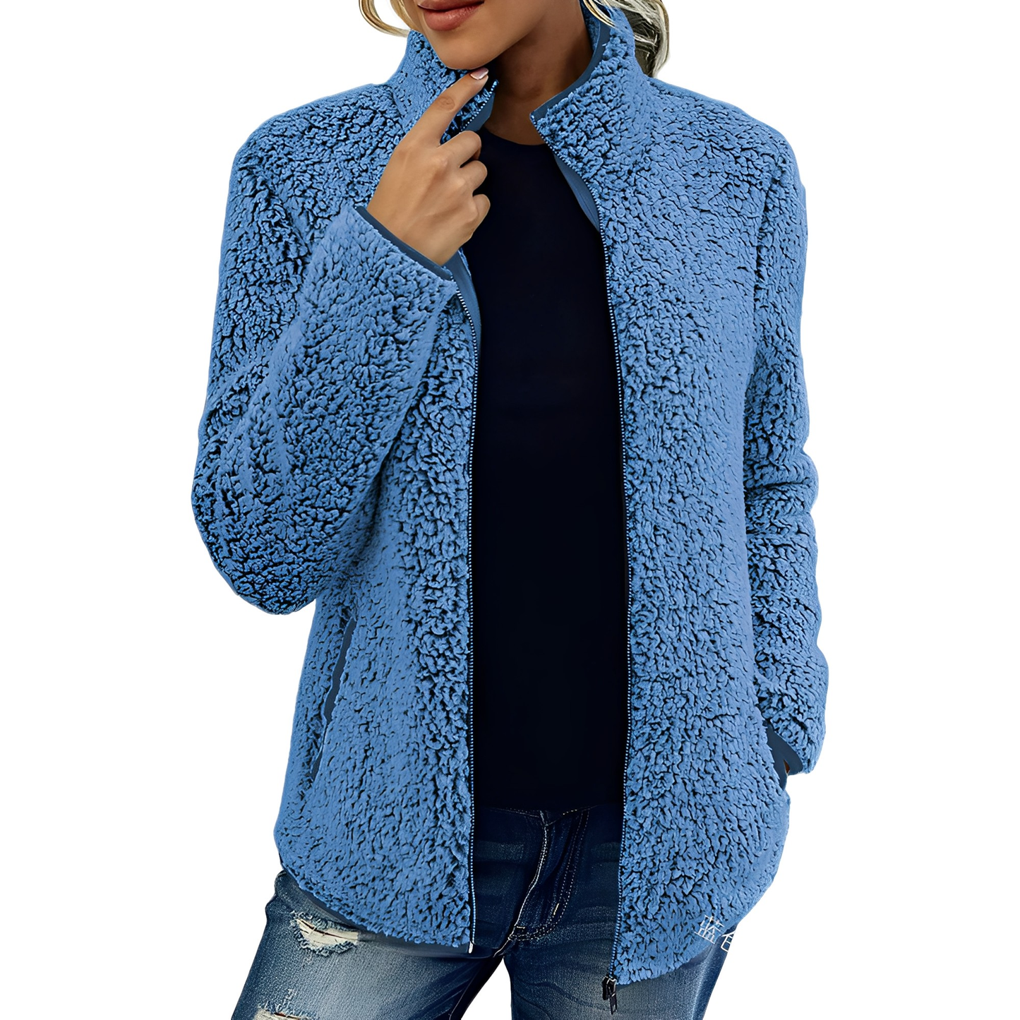 Alethea - Damen Fleece-Samtmantel im schicken Stil