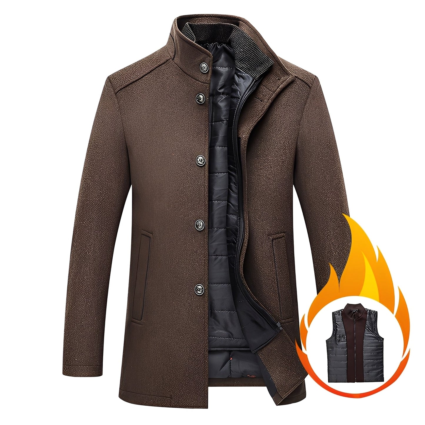 Axton - Elegant wool jacket for men with vest